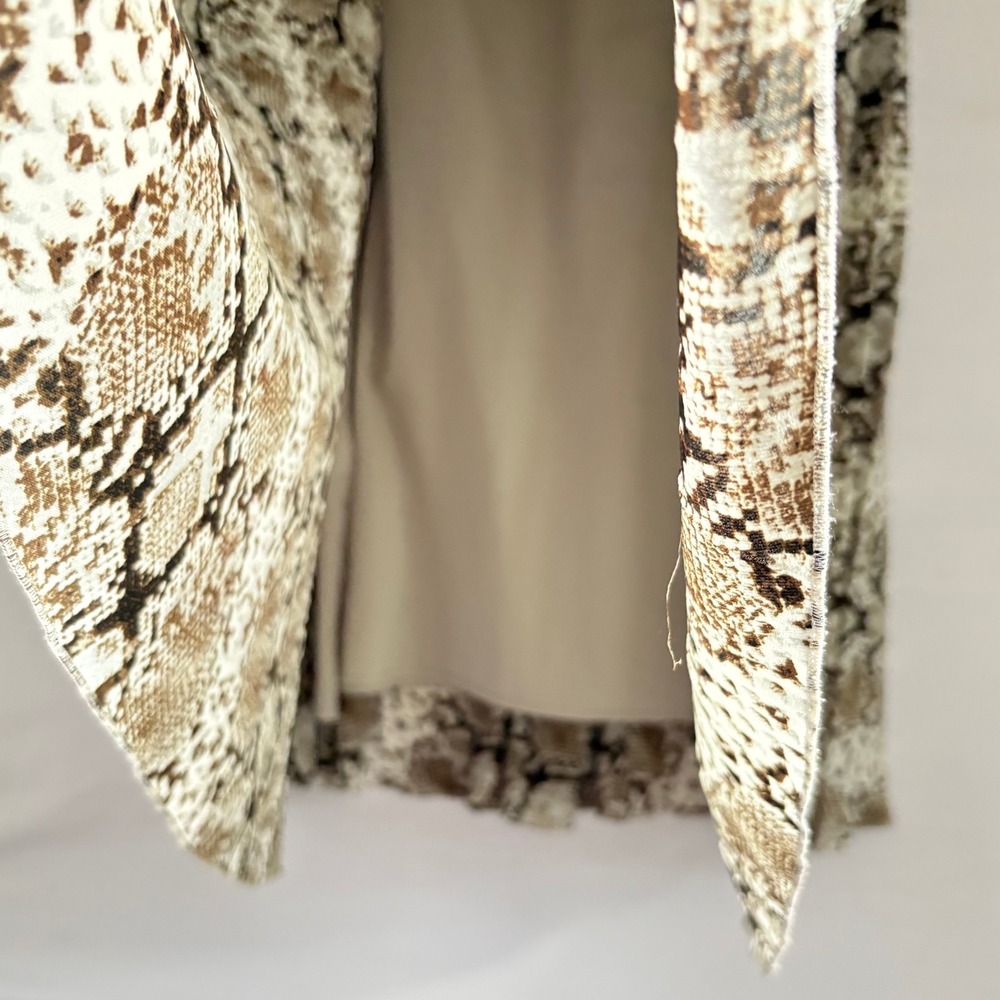 Banana Republic Snakeskin Pleated Midi Skirt Brown Animal Print Size 8 Lined - Picture 5 of 10